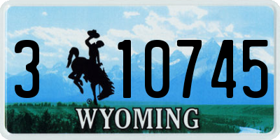 WY license plate 310745