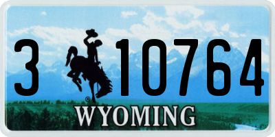 WY license plate 310764