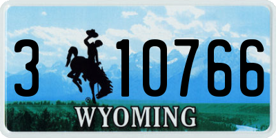 WY license plate 310766