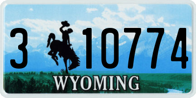 WY license plate 310774