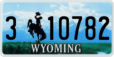 WY license plate 310782