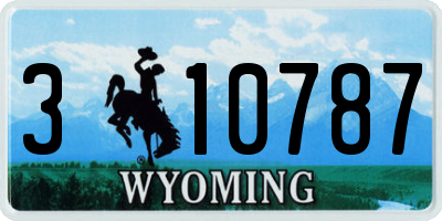 WY license plate 310787