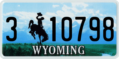 WY license plate 310798