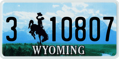 WY license plate 310807