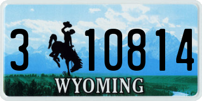 WY license plate 310814