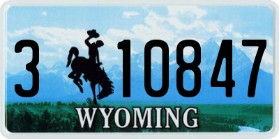WY license plate 310847