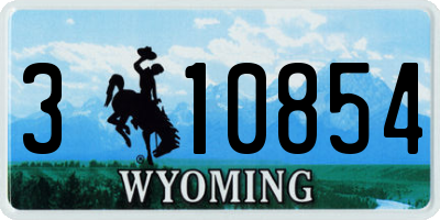 WY license plate 310854