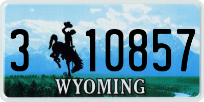 WY license plate 310857