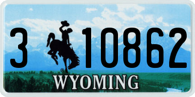 WY license plate 310862