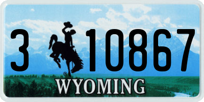 WY license plate 310867