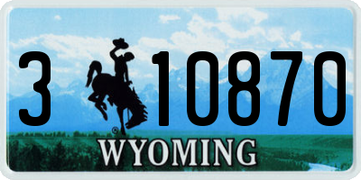 WY license plate 310870