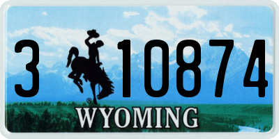 WY license plate 310874