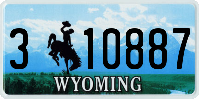 WY license plate 310887