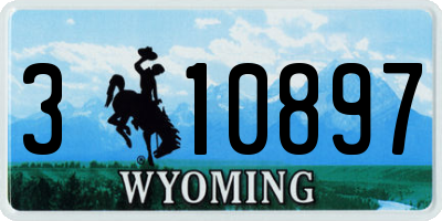 WY license plate 310897