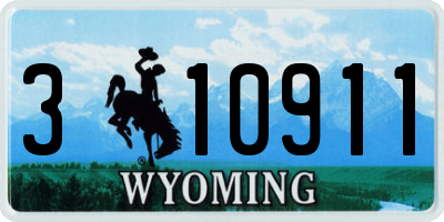 WY license plate 310911