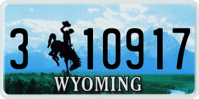 WY license plate 310917