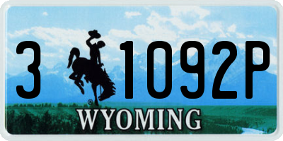 WY license plate 31092P