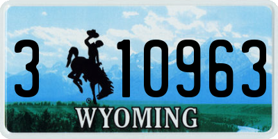 WY license plate 310963