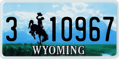 WY license plate 310967
