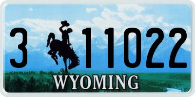 WY license plate 311022