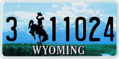 WY license plate 311024