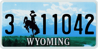 WY license plate 311042