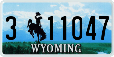 WY license plate 311047