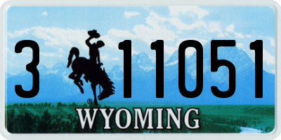 WY license plate 311051