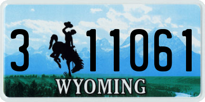 WY license plate 311061