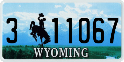 WY license plate 311067
