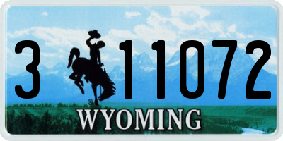 WY license plate 311072