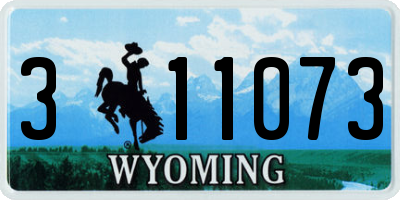 WY license plate 311073