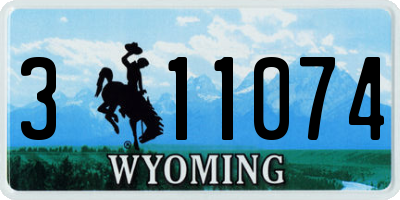 WY license plate 311074