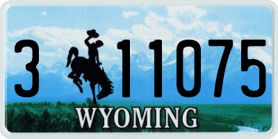 WY license plate 311075