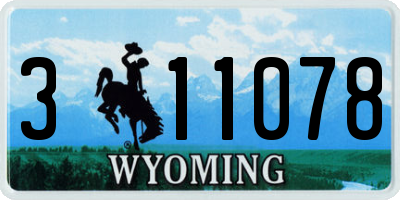 WY license plate 311078