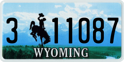 WY license plate 311087