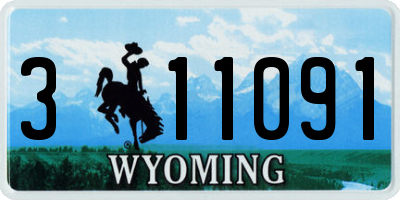 WY license plate 311091