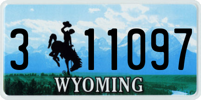 WY license plate 311097