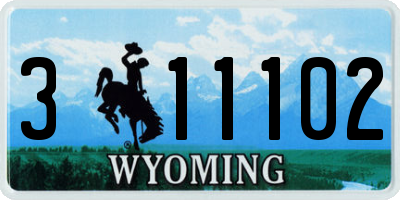 WY license plate 311102