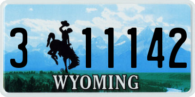 WY license plate 311142