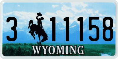 WY license plate 311158