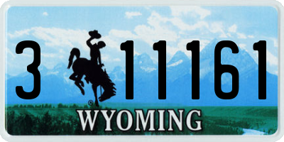 WY license plate 311161