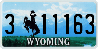 WY license plate 311163