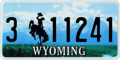 WY license plate 311241