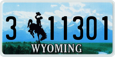 WY license plate 311301