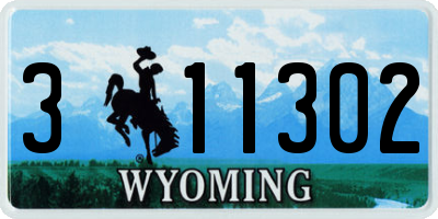 WY license plate 311302