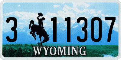 WY license plate 311307