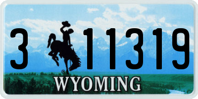 WY license plate 311319