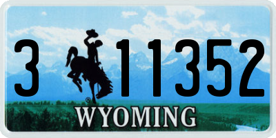 WY license plate 311352