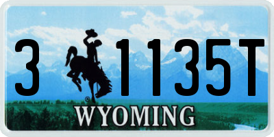 WY license plate 31135T